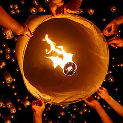 Chinese Sky Lanterns - Coloured (Pack of 10)