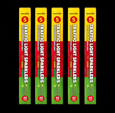 Traffic Light Coloured Sparklers (5 Packs of 5)